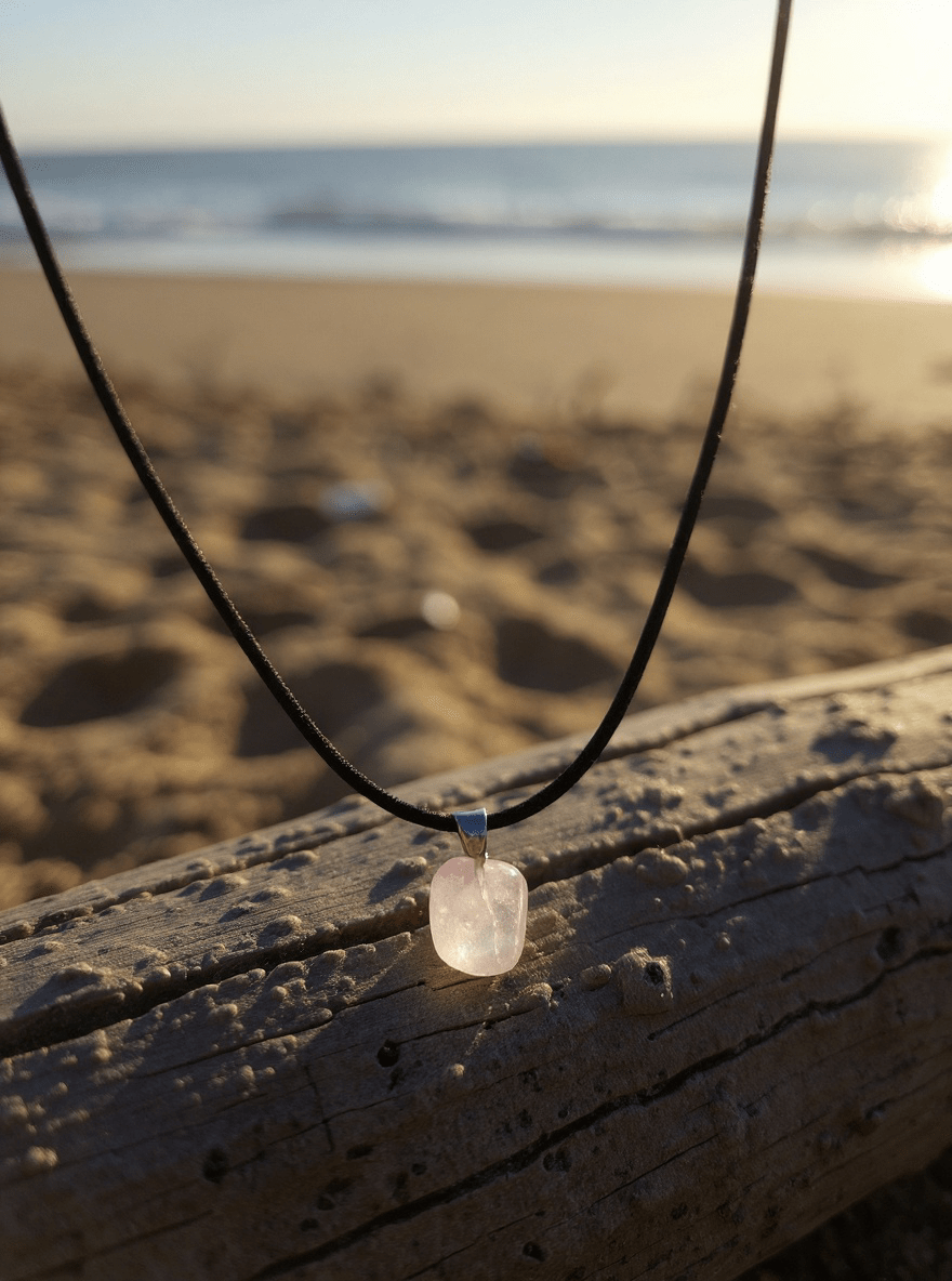 Gorgeous beanie with stunning rose quartz necklace! - Fox Haven Gifts