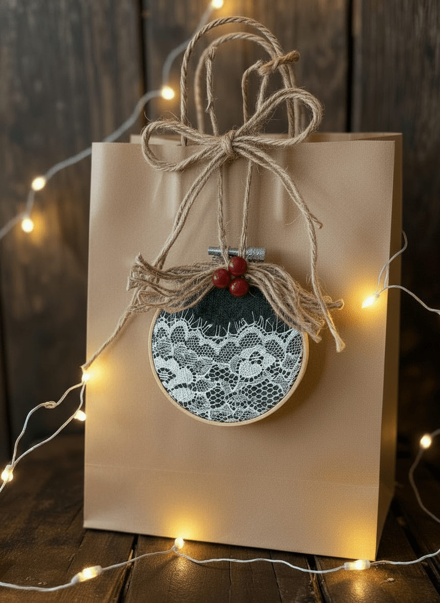 Green and White Lace Ornaments - Fox Haven Gifts