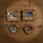 Set of 4 Antique Framed Winter Magnents - Fox Haven Gifts