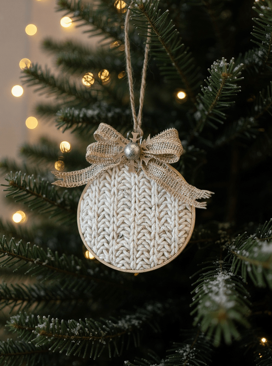 White Knit Ornaments - Fox Haven Gifts