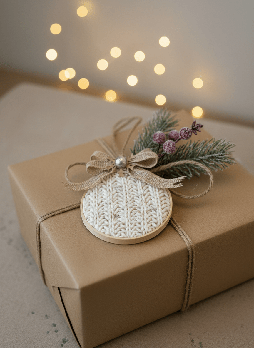 White Knit Ornaments - Fox Haven Gifts